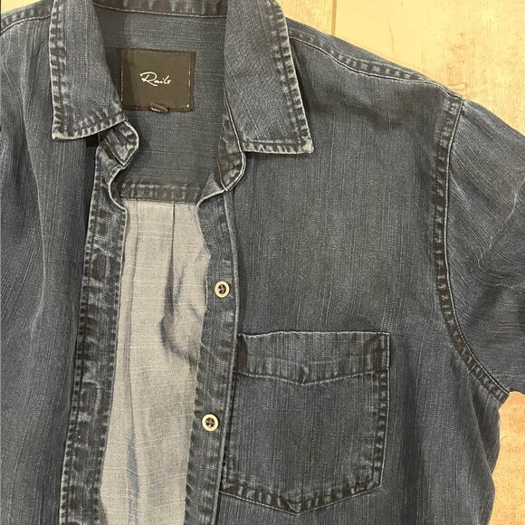Rails Fake Denim Dark Button Down - Picture 3 of 4